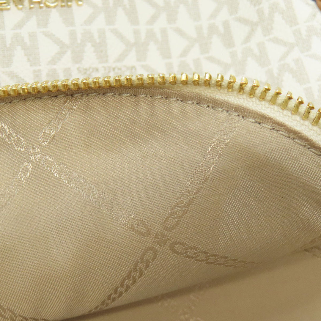 MICHAEL KORS Backpack PVC white MK signature Women Used Authentic