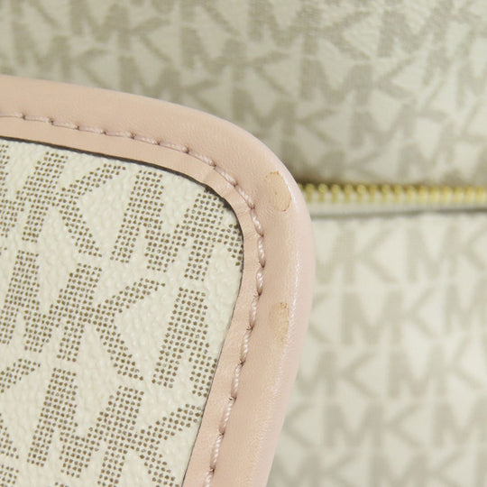 MICHAEL KORS Backpack PVC white MK signature Women Used Authentic