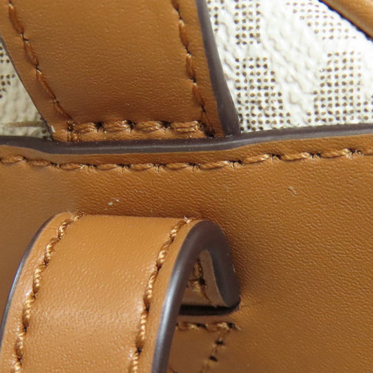 MICHAEL KORS Backpack PVC white MK signature Women Used Authentic