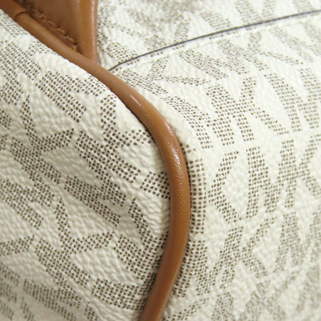 MICHAEL KORS Backpack PVC white MK signature Women Used Authentic