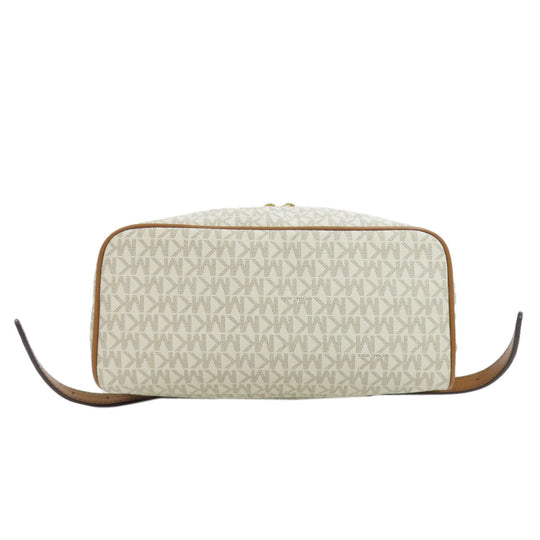 MICHAEL KORS Backpack PVC white MK signature Women Used Authentic