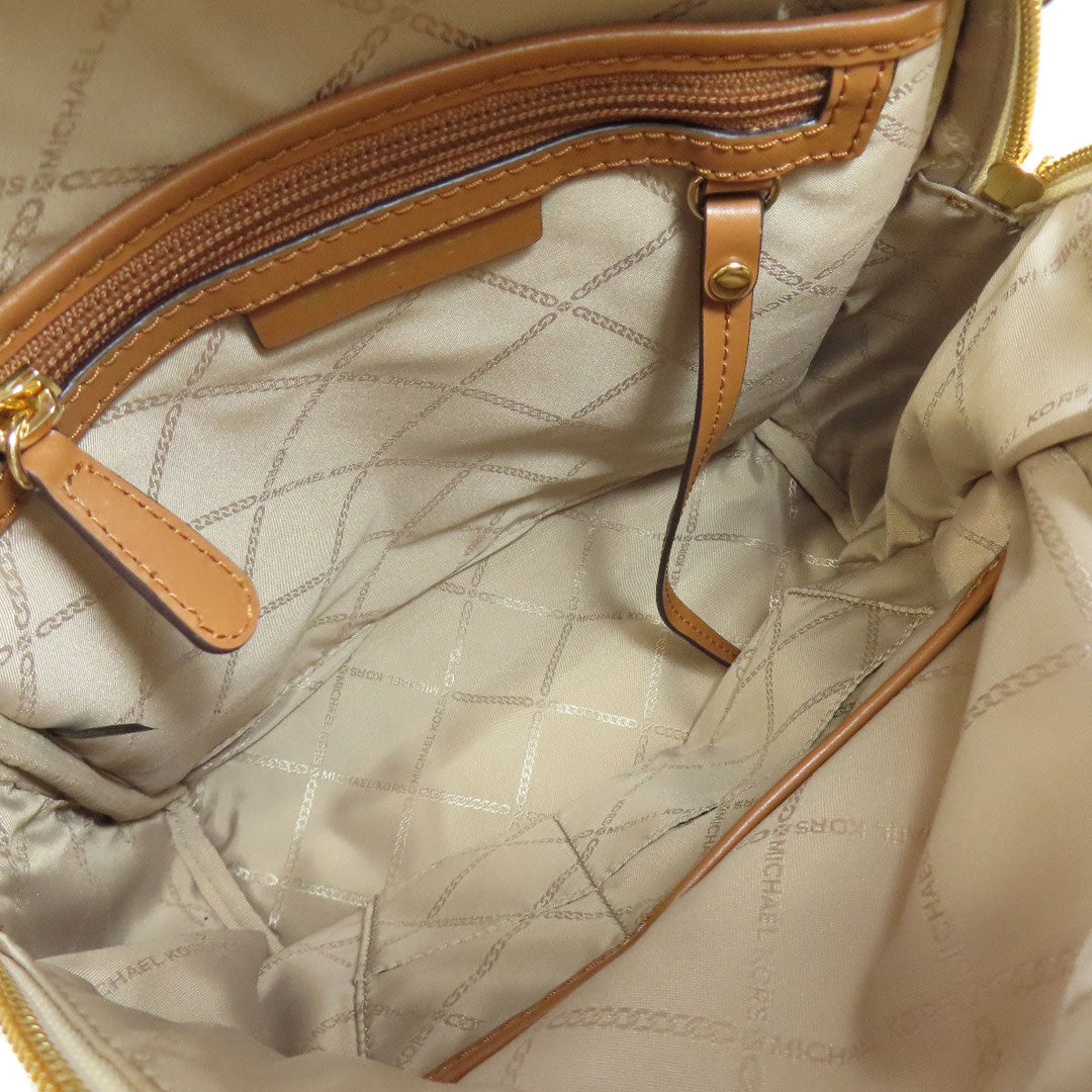 MICHAEL KORS Backpack PVC white MK signature Women Used Authentic