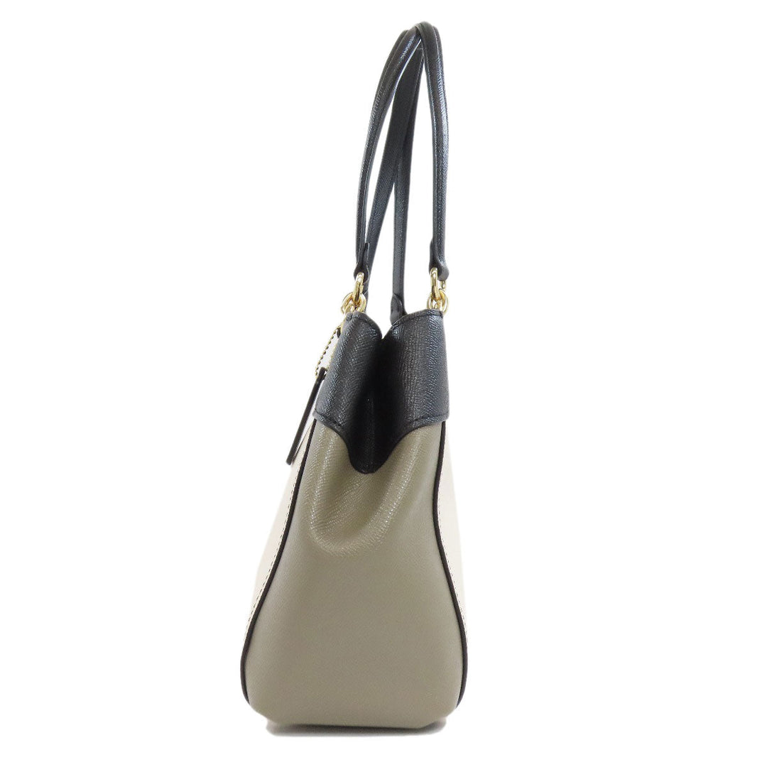 COACH Handbag F24549 leather black 2WAY Women Used Authentic