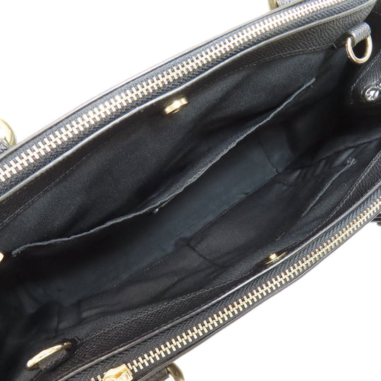 COACH Handbag F24549 leather black 2WAY Women Used Authentic