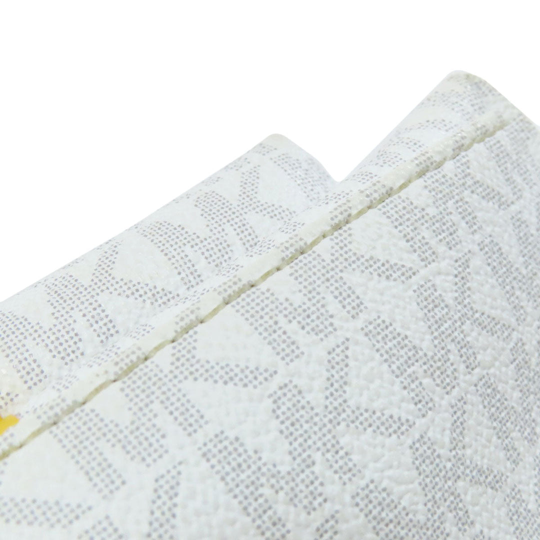 MICHAEL KORS Backpack PVC white MK Signature Stripes Women Used Authentic