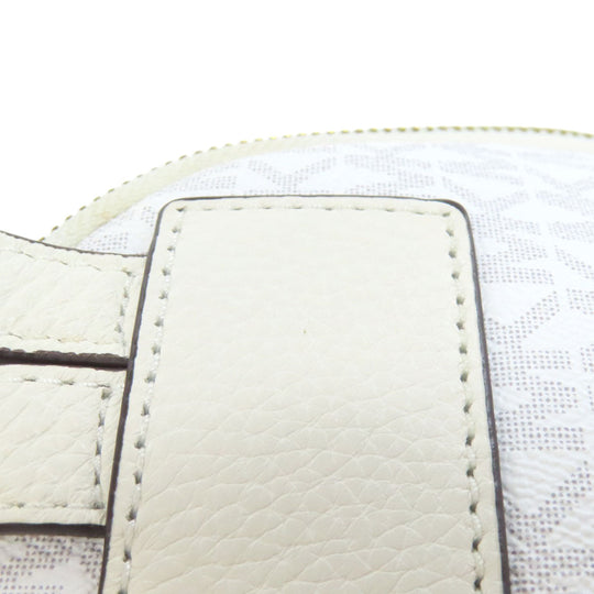 MICHAEL KORS Backpack PVC white MK Signature Stripes Women Used Authentic