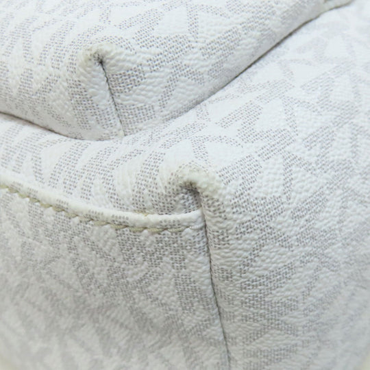 MICHAEL KORS Backpack PVC white MK Signature Stripes Women Used Authentic