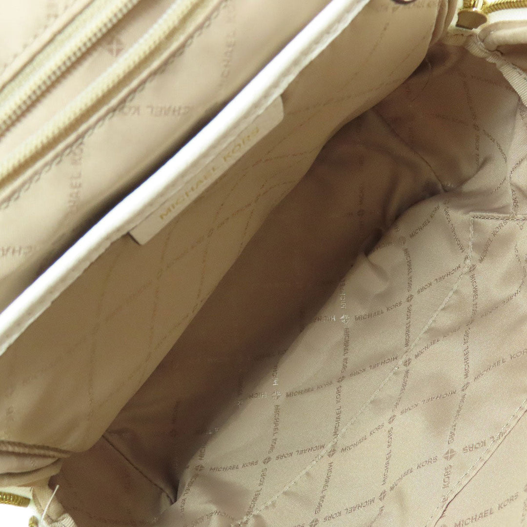 MICHAEL KORS Backpack PVC white MK Signature Stripes Women Used Authentic