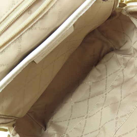 MICHAEL KORS Backpack PVC white MK Signature Stripes Women Used Authentic