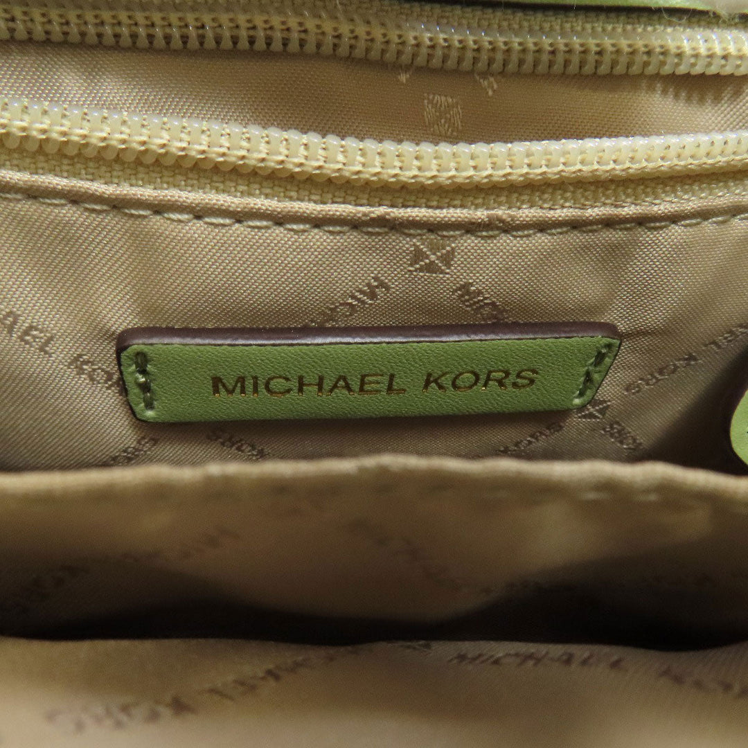 MICHAEL KORS Handbag PVC green logo Women Used Authentic