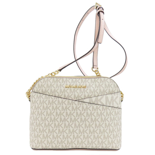 MICHAEL KORS Shoulder Bag 35F1GTVC6B PVC white MK signature