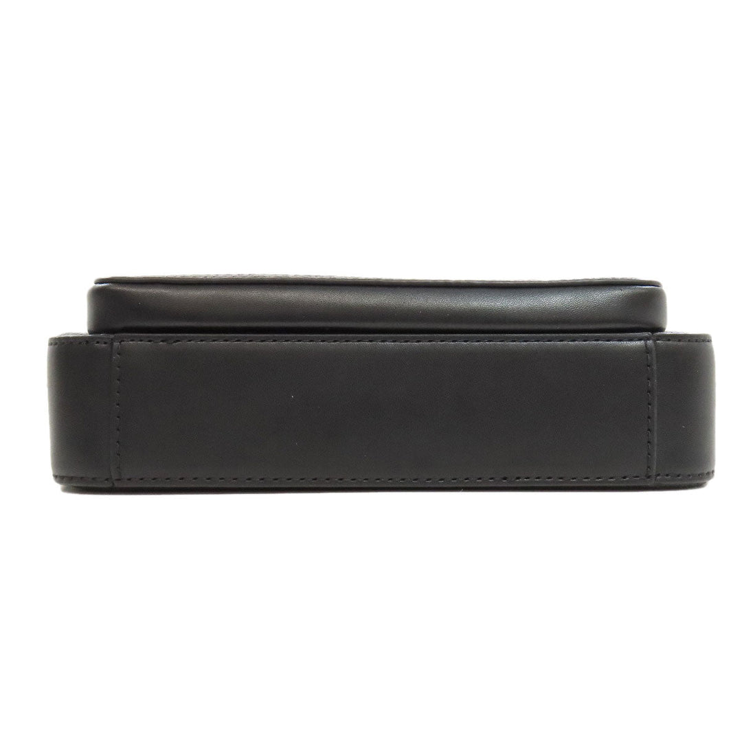 MICHAEL KORS Shoulder Bag leather black logo Women Used Authentic
