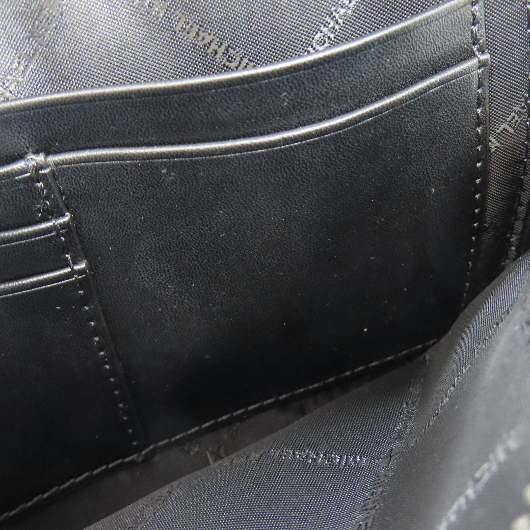 MICHAEL KORS Shoulder Bag leather black logo Women Used Authentic