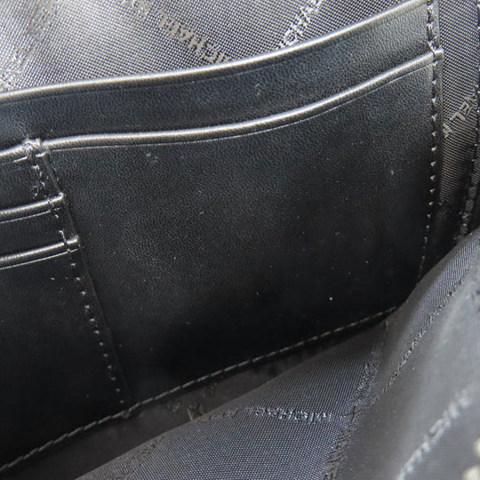 MICHAEL KORS Shoulder Bag leather black logo Women Used Authentic