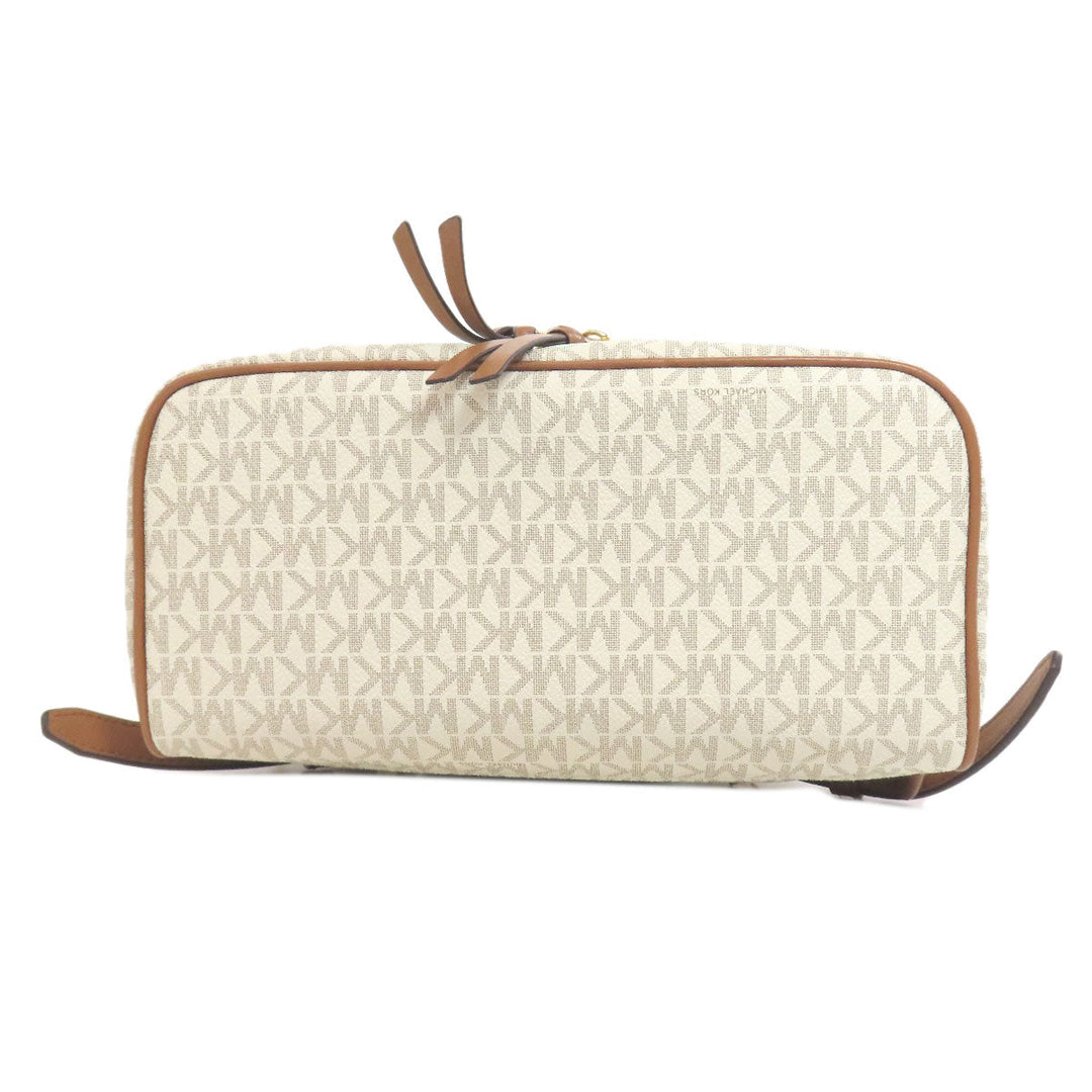 MICHAEL KORS Backpack PVC white Rear MK Signature Women Used Authentic