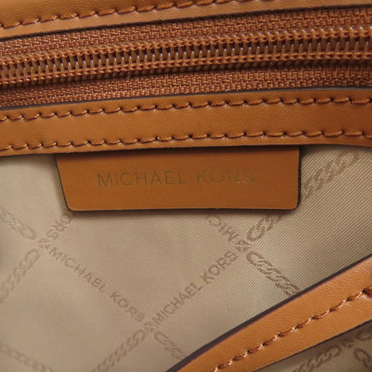 MICHAEL KORS Backpack PVC white Rear MK Signature Women Used Authentic