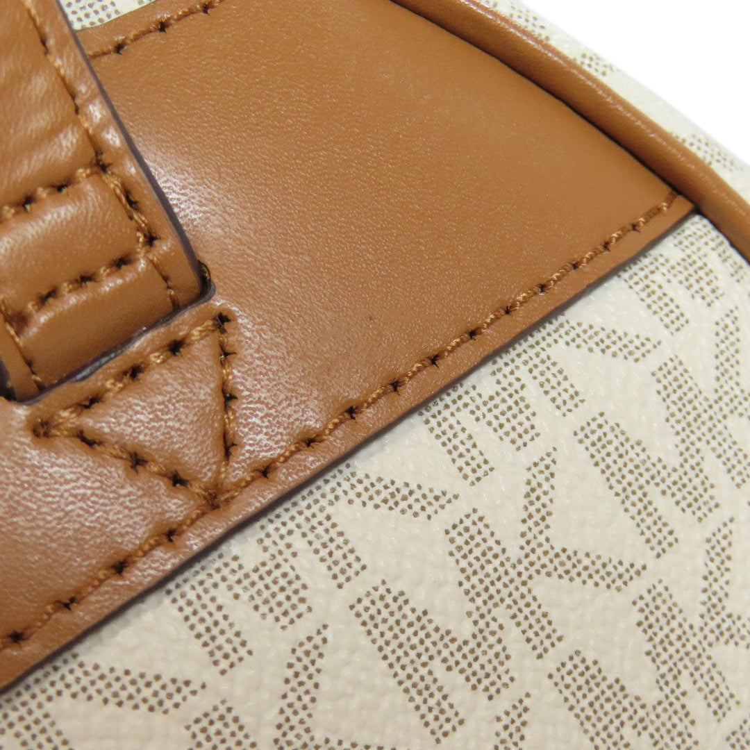 MICHAEL KORS Backpack PVC white Rear MK Signature Women Used Authentic