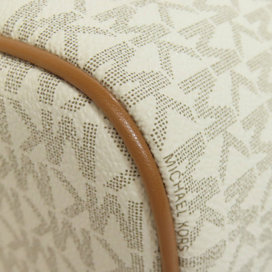 MICHAEL KORS Backpack PVC white Rear MK Signature Women Used Authentic