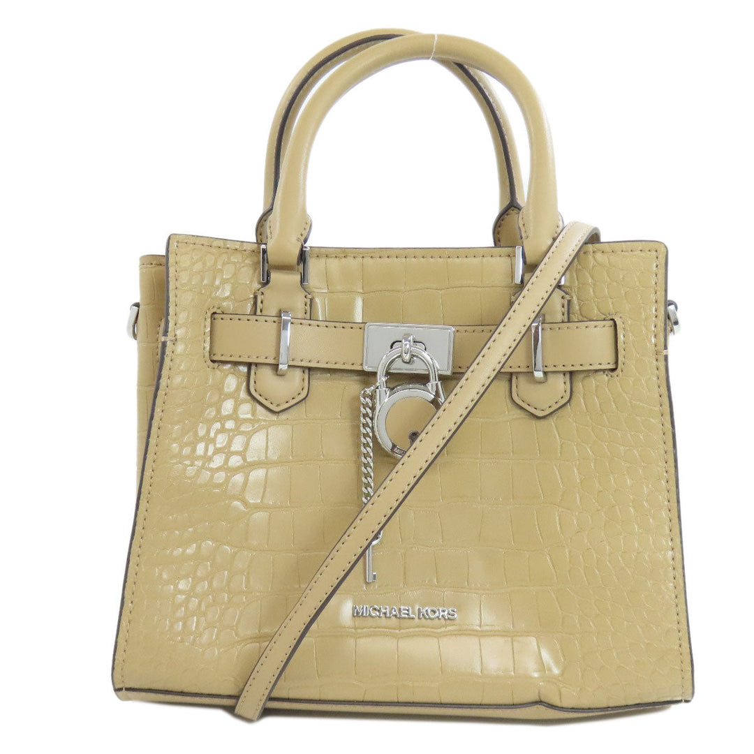 MICHAEL KORS Handbag leather Brown Embossed 2WAY