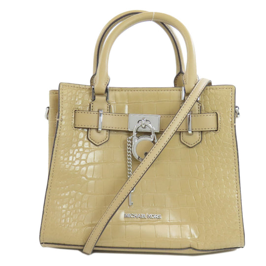 MICHAEL KORS Handbag leather Brown Embossed 2WAY