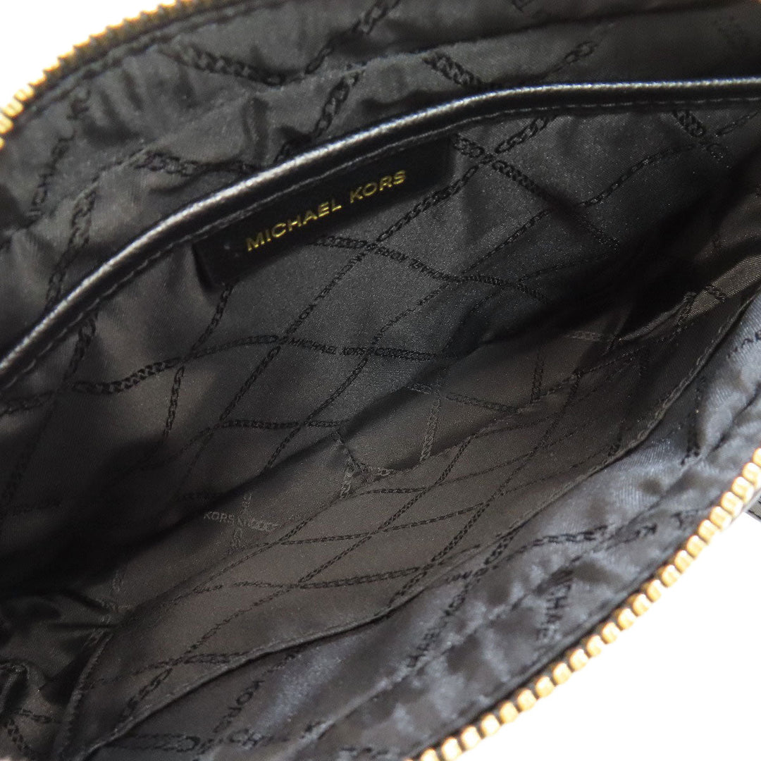 MICHAEL KORS Shoulder Bag PVC black logo Women Used Authentic