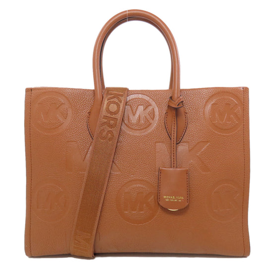MICHAEL KORS Tote Bag leather Brown 2WAY Women Used Authentic
