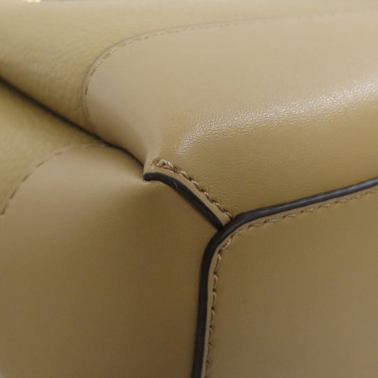 MICHAEL KORS Handbag leather beige 2WAY Women Used Authentic