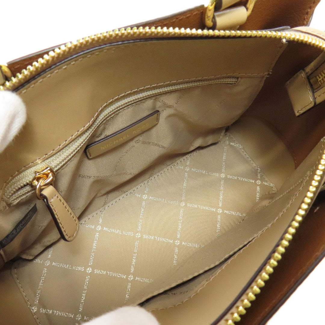 MICHAEL KORS Handbag leather beige 2WAY Women Used Authentic