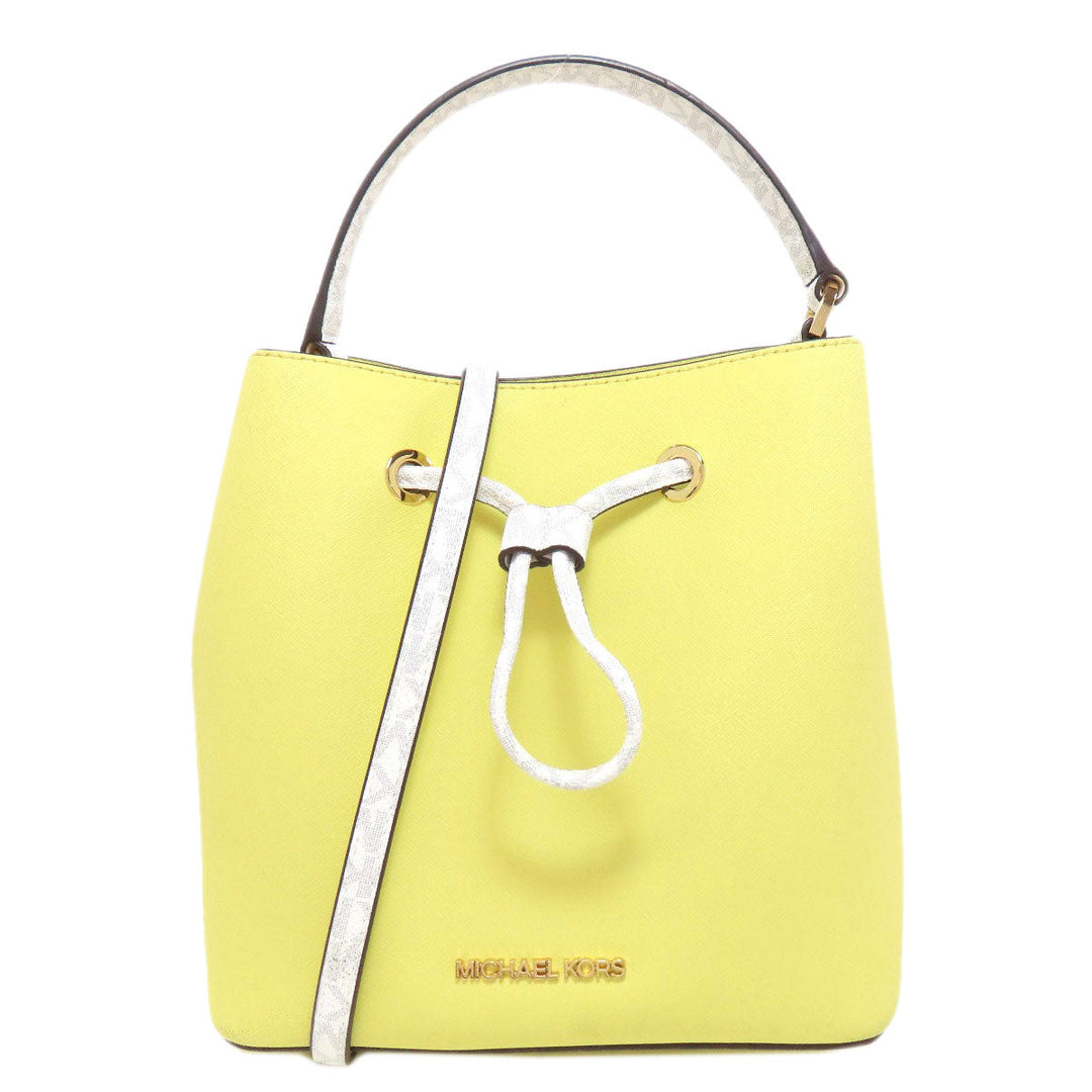 MICHAEL KORS Handbag leather yellow 2WAY Women Used Authentic