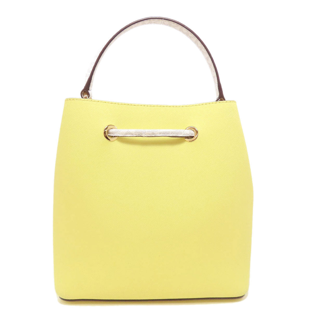 MICHAEL KORS Handbag leather yellow 2WAY Women Used Authentic