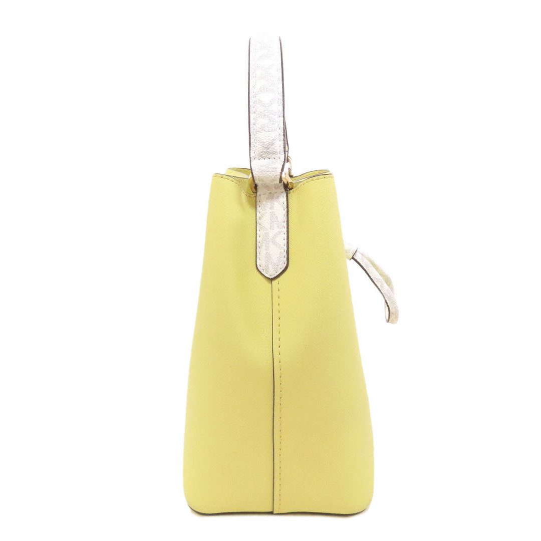 MICHAEL KORS Handbag leather yellow 2WAY Women Used Authentic