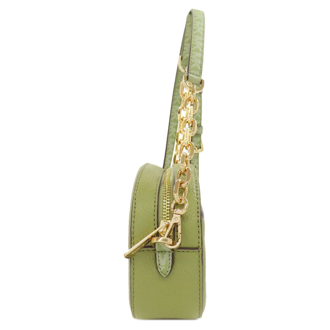 MICHAEL KORS Shoulder Bag leather green logo Women Used Authentic