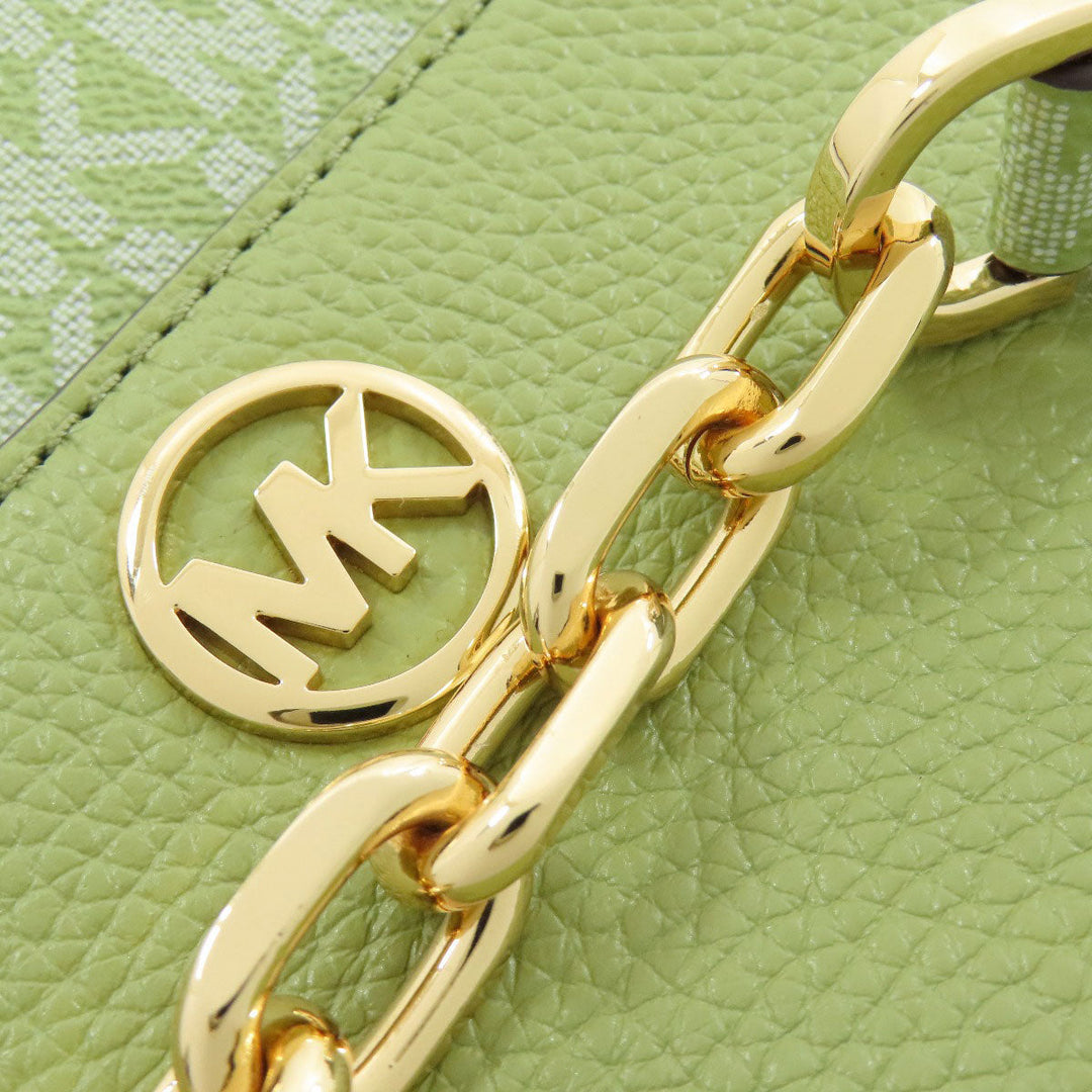 MICHAEL KORS Shoulder Bag leather green logo Women Used Authentic