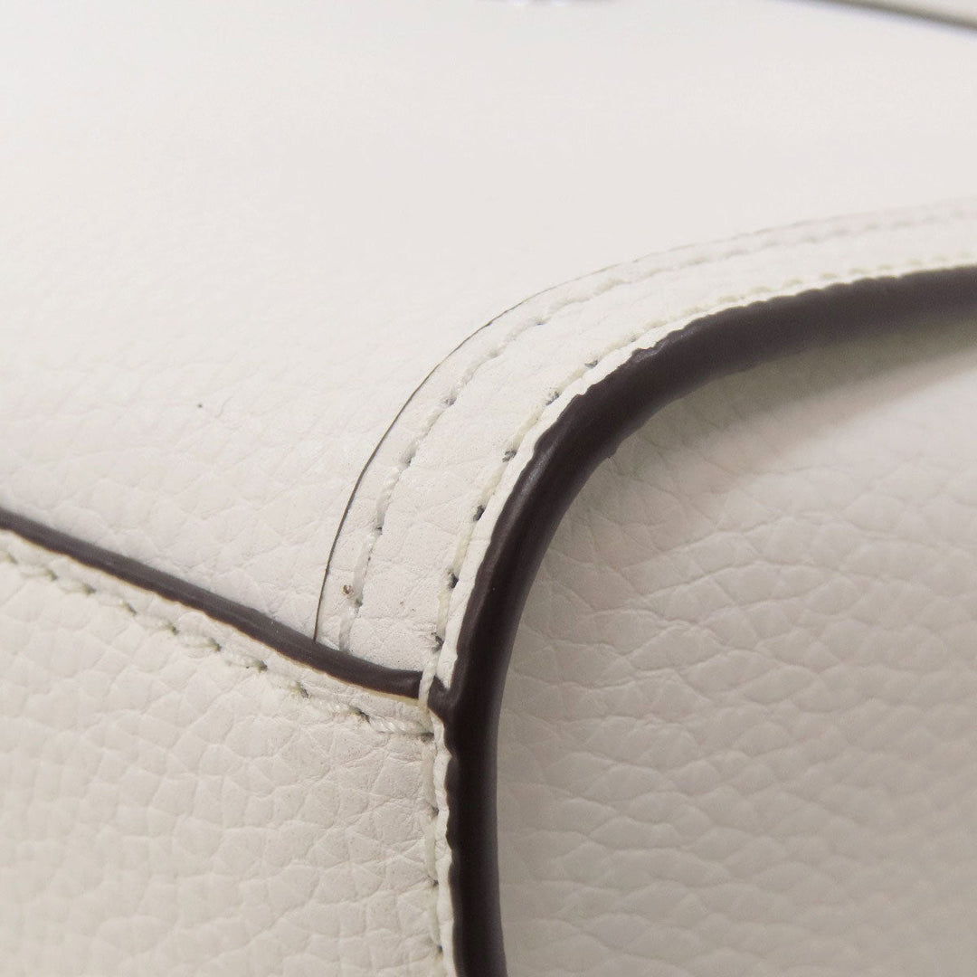 MICHAEL KORS Shoulder Bag leather white logo Women Used Authentic