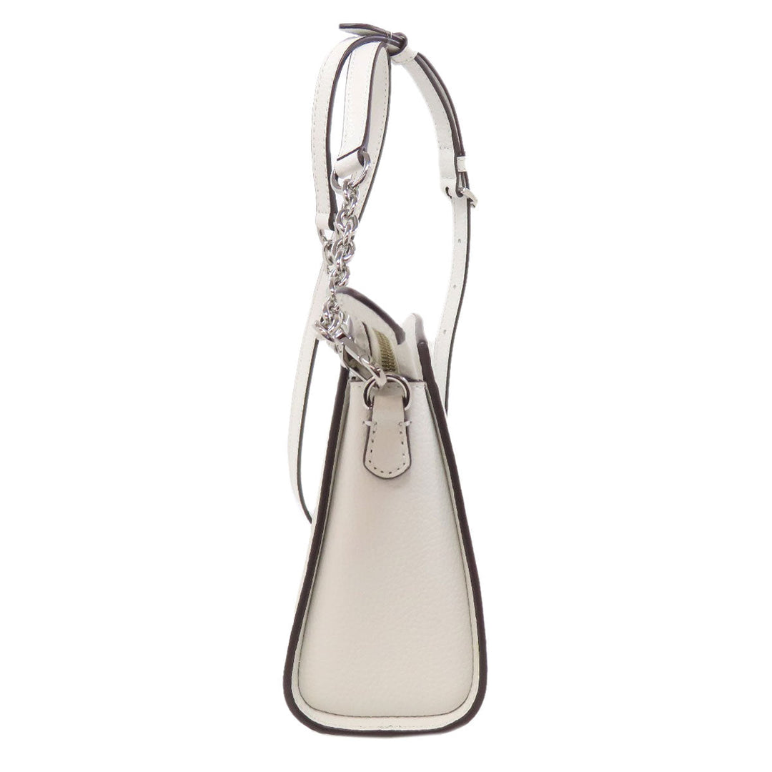 MICHAEL KORS Shoulder Bag leather white logo Women Used Authentic