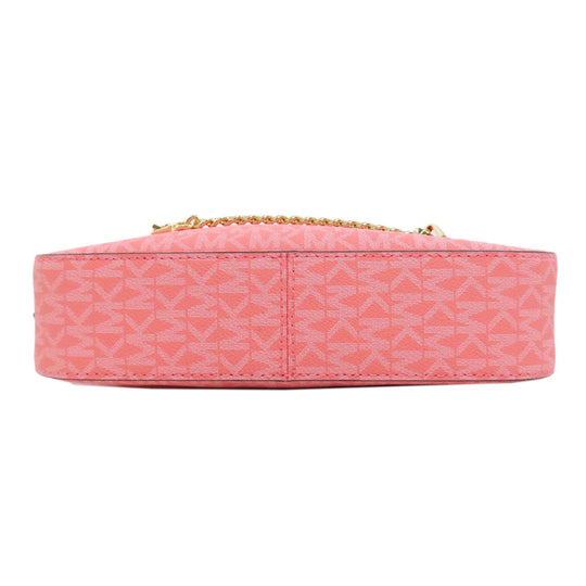 MICHAEL KORS Shoulder Bag PVC pink MK signature Women Used Authentic