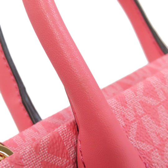 MICHAEL KORS Handbag PVC pink MK Signature 2WAY Women Used Authentic