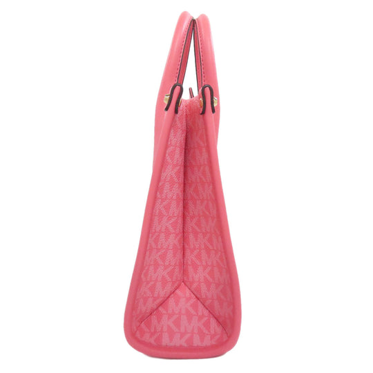 MICHAEL KORS Handbag PVC pink MK Signature 2WAY Women Used Authentic
