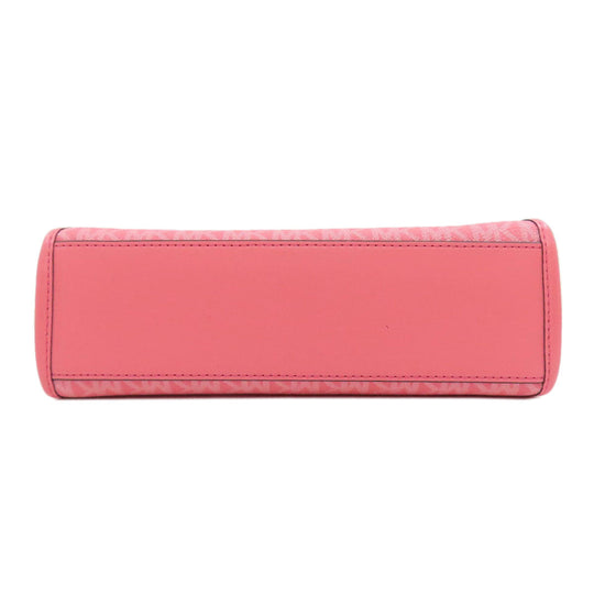 MICHAEL KORS Handbag PVC pink MK Signature 2WAY Women Used Authentic