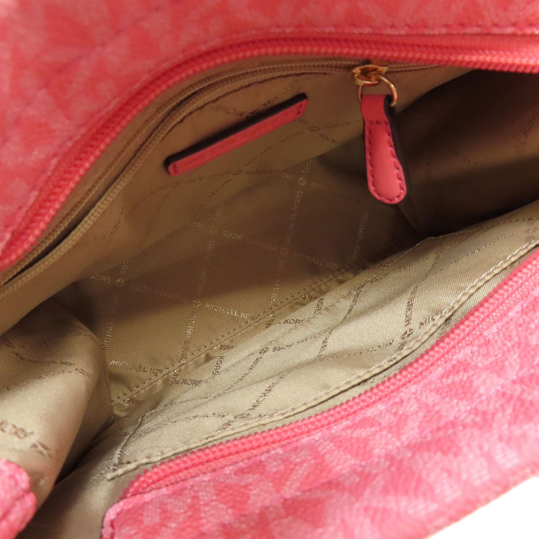 MICHAEL KORS Handbag PVC pink MK Signature 2WAY Women Used Authentic