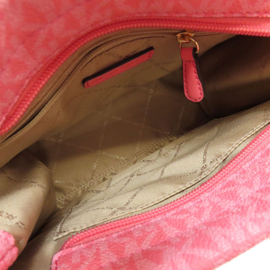 MICHAEL KORS Handbag PVC pink MK Signature 2WAY Women Used Authentic