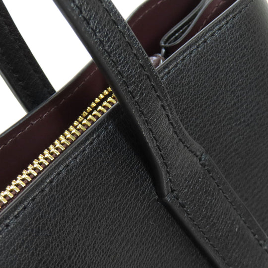 COACH Handbag F73277 leather black 2WAY Women Used Authentic