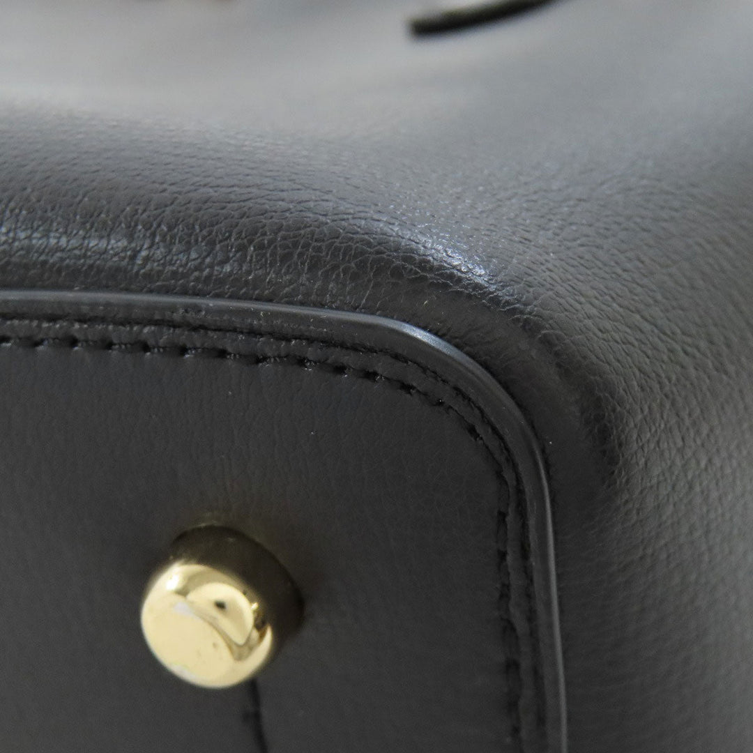 COACH Handbag F73277 leather black 2WAY Women Used Authentic