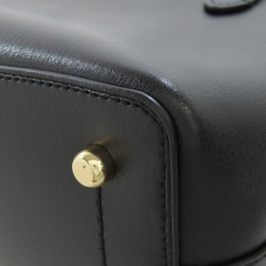 COACH Handbag F73277 leather black 2WAY Women Used Authentic