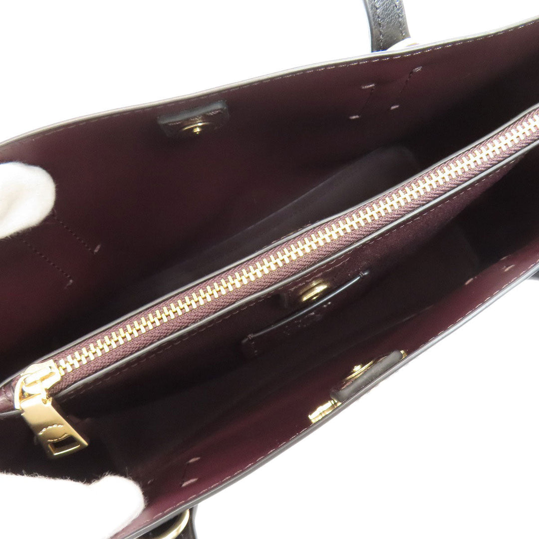 COACH Handbag F73277 leather black 2WAY Women Used Authentic