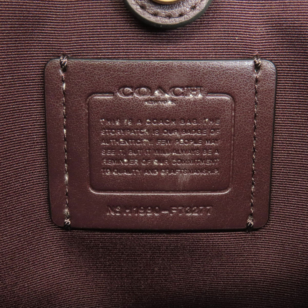 COACH Handbag F73277 leather black 2WAY Women Used Authentic