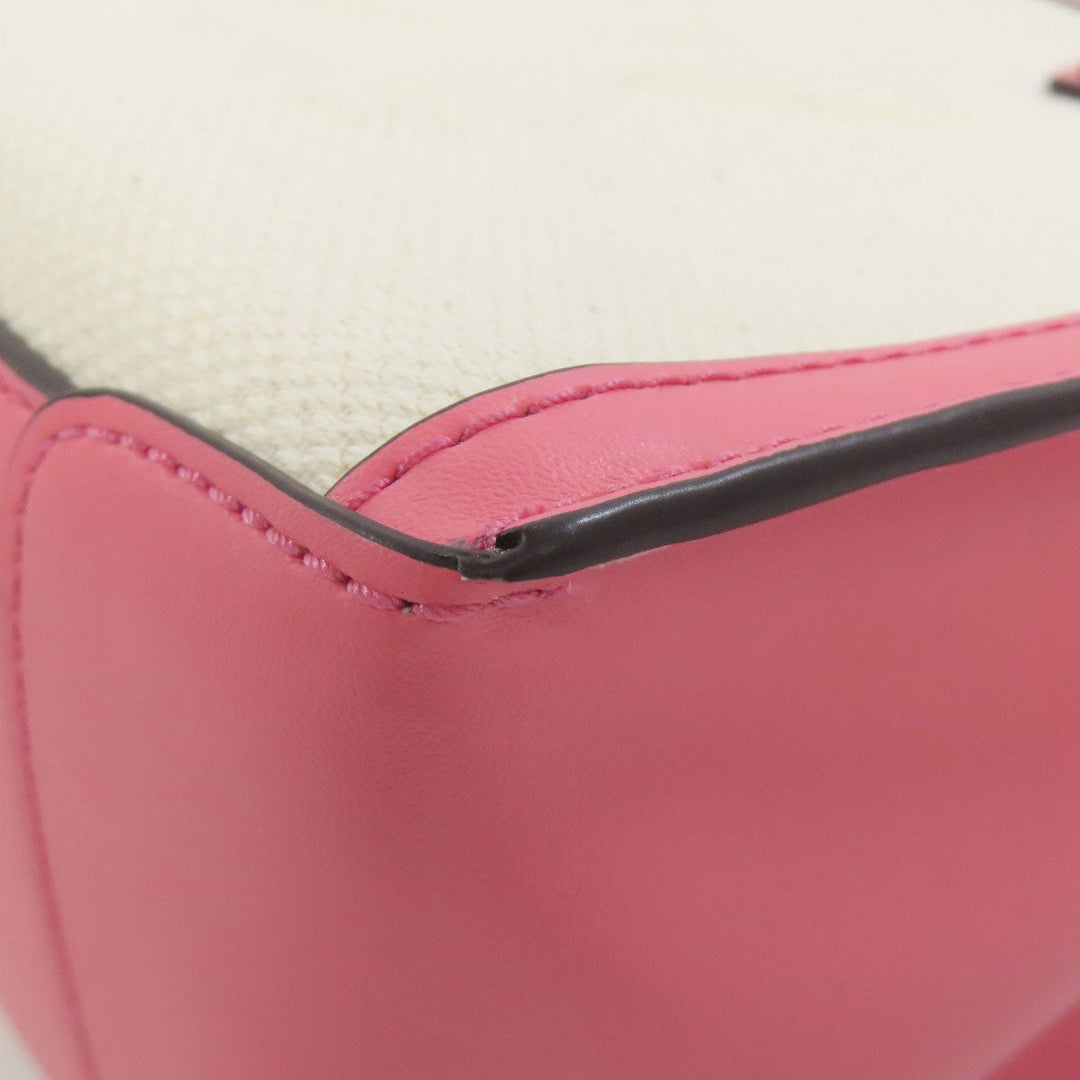 MICHAEL KORS Handbag canvas white 2WAY Women Used Authentic