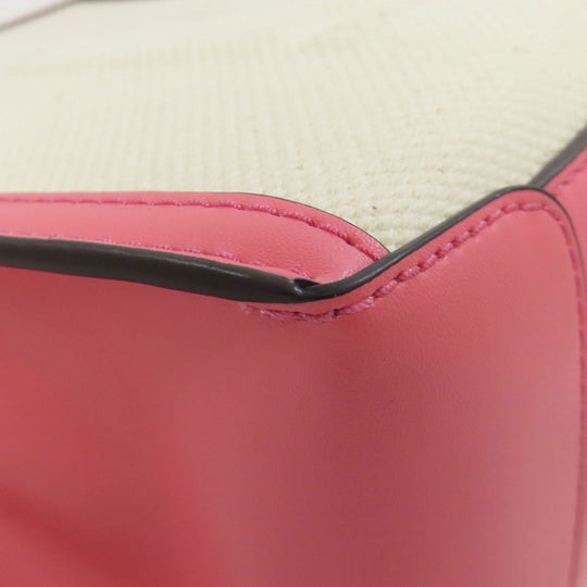 MICHAEL KORS Handbag canvas white 2WAY Women Used Authentic