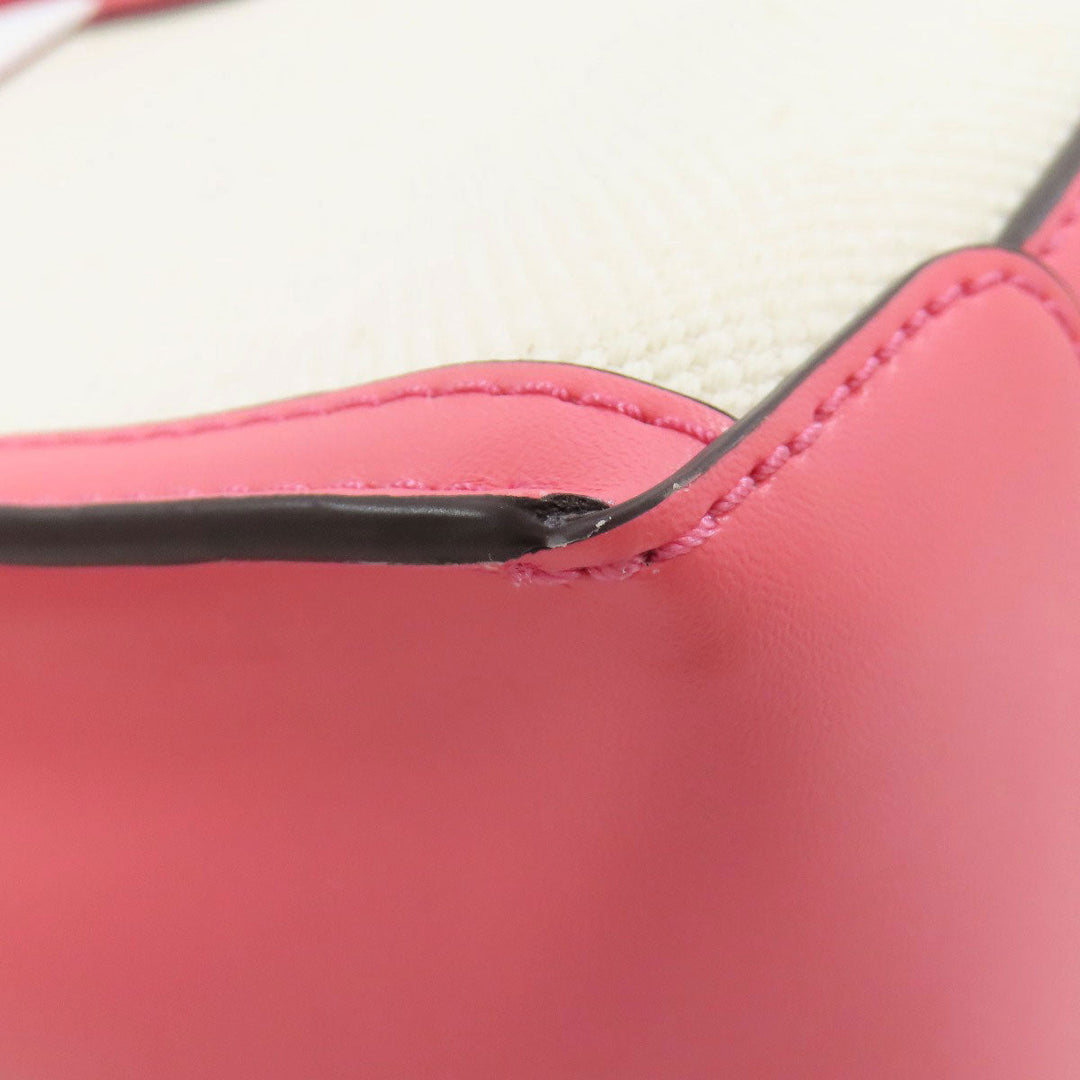 MICHAEL KORS Handbag canvas white 2WAY Women Used Authentic