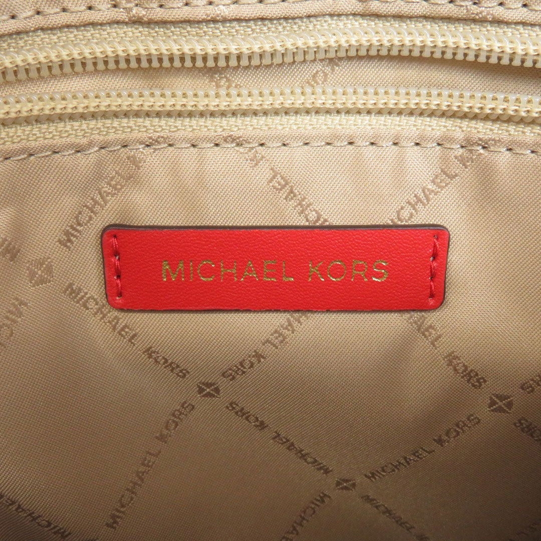 MICHAEL KORS Handbag PVC Brown MK Signature 2WAY Women Used Authentic